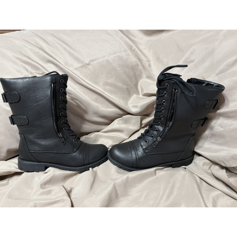 JC Kendal Boots Black With Side Pockets Size 6.5 Side Zipper
